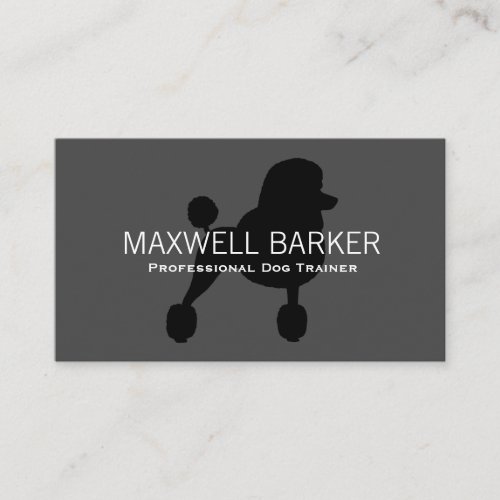 Standard Poodle Silhouette Black on Grey Business Card