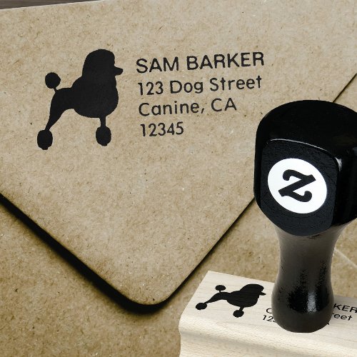 Standard Poodle Silhouette Return Address Rubber Stamp