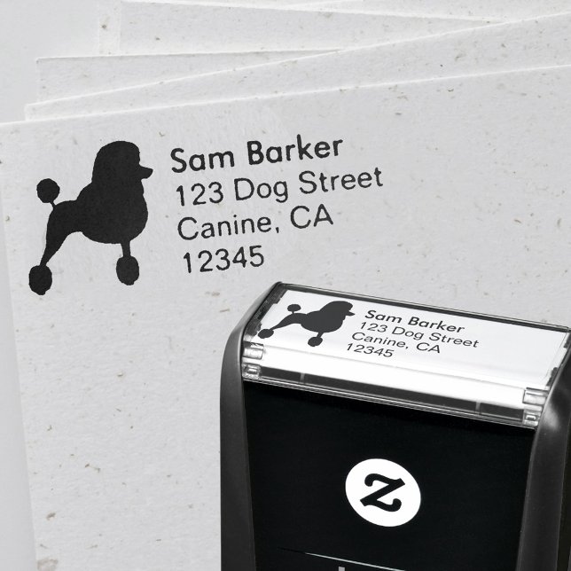 Standard Poodle Silhouette Return Address Self-inking Stamp (Creator Uploaded)