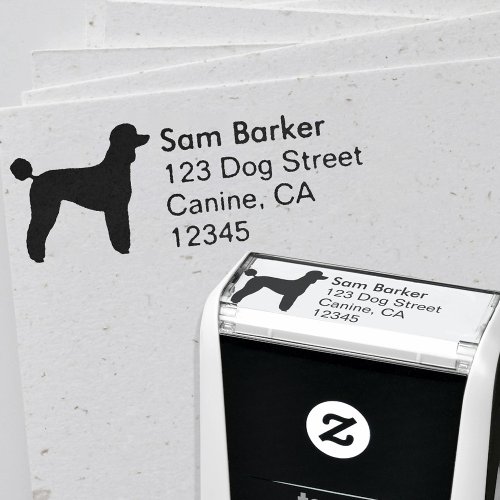 Standard Poodle Silhouette Return Address Self_inking Stamp