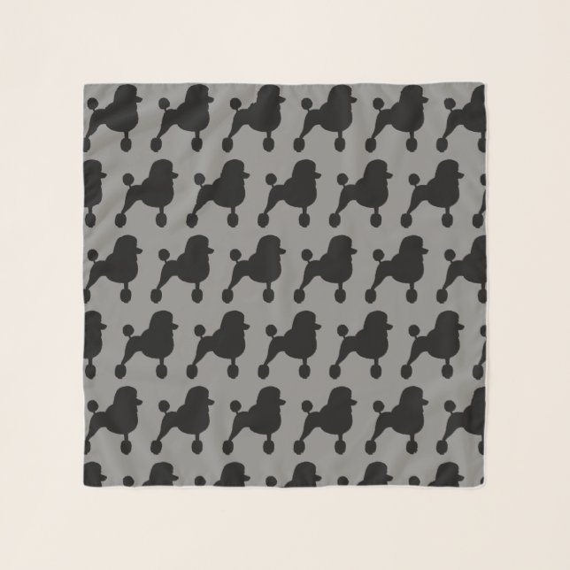 Standard Poodle Silhouettes Pattern Scarf (Front)