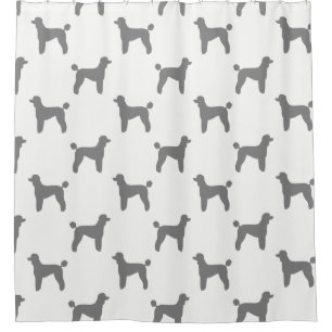 Standard Poodle Silhouettes Pattern Shower Curtain