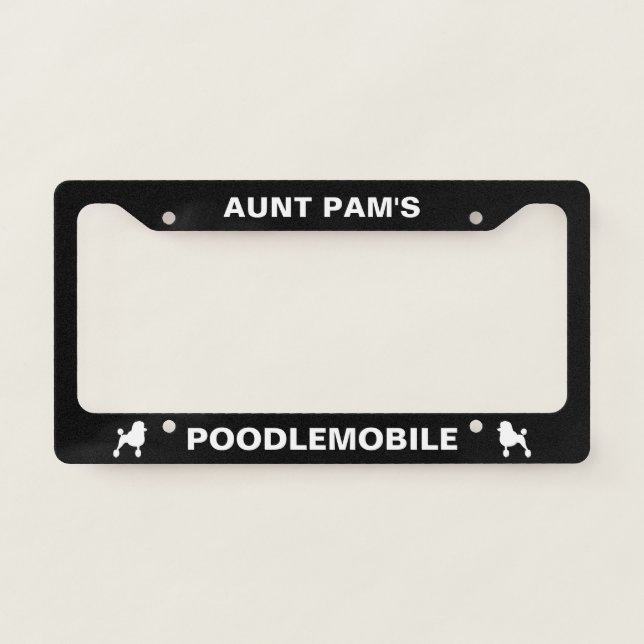 Standard Poodle Silhouettes Poodlemobile Custom License Plate Frame (Front)