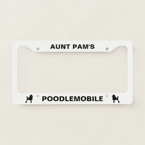 Standard Poodle Silhouettes Poodlemobile Custom License Plate Frame