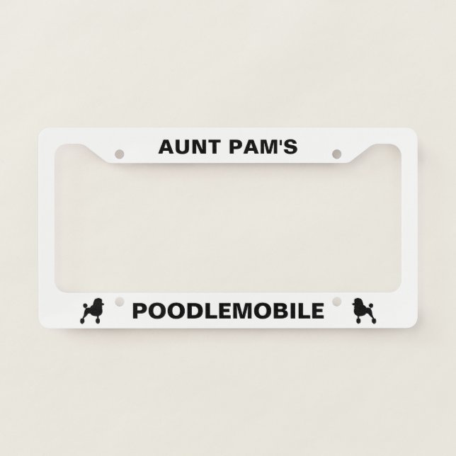 Standard Poodle Silhouettes Poodlemobile Custom License Plate Frame (Front)
