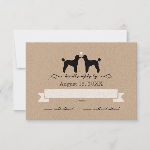 Standard Poodle Silhouettes Wedding RSVP Reply
