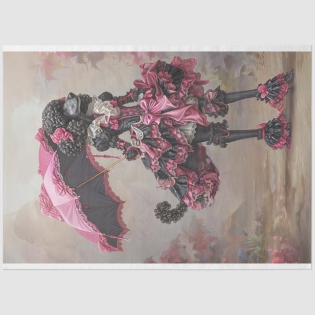 Standard Poodle Walking in the Park Decoupage  Tissue Paper (Front)