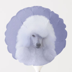Standard Poodle White Painting - Original Dog Art Balloon