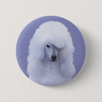 Standard Poodle White Painting - Original Dog Art