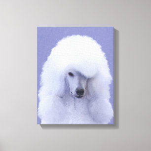 Standard Poodle White Painting - Original Dog Art Canvas Print