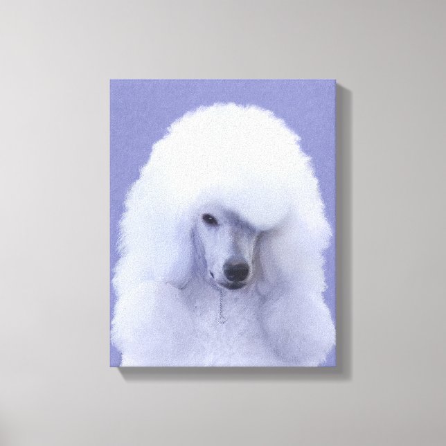 Standard Poodle White Painting - Original Dog Art Canvas Print (Front)