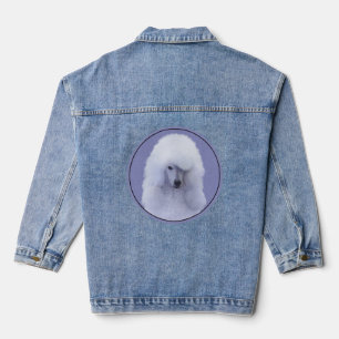 Standard Poodle White Painting - Original Dog Art Denim Jacket