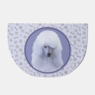 Standard Poodle White Painting - Original Dog Art Doormat