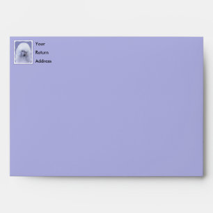Standard Poodle White Painting - Original Dog Art Envelope