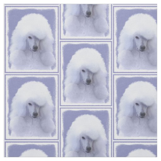 Standard Poodle White Painting - Original Dog Art Fabric