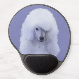 Standard Poodle White Painting - Original Dog Art Gel Mouse Pad