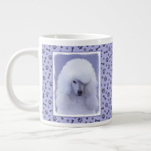 Standard Poodle White Painting - Original Dog Art Giant Coffee Mug