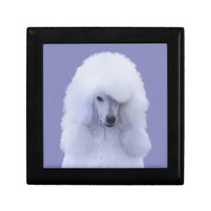 Standard Poodle White Painting - Original Dog Art Gift Box