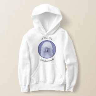 Standard Poodle White Painting - Original Dog Art Hoodie