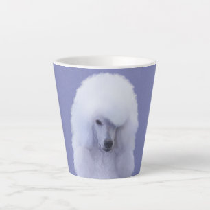 Standard Poodle White Painting - Original Dog Art Latte Mug