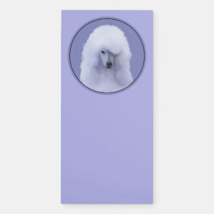 Standard Poodle White Painting - Original Dog Art Magnetic Notepad
