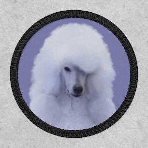 Standard Poodle White Painting - Original Dog Art Patch