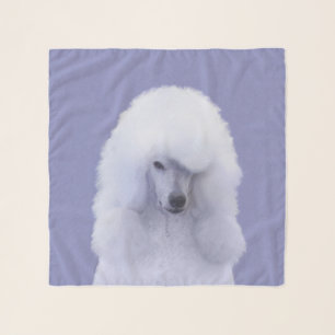 Standard Poodle White Painting - Original Dog Art Scarf