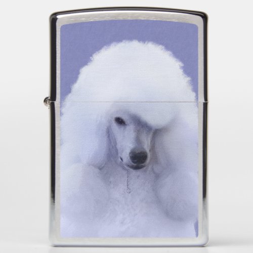 Standard Poodle White Painting _ Original Dog Art Zippo Lighter