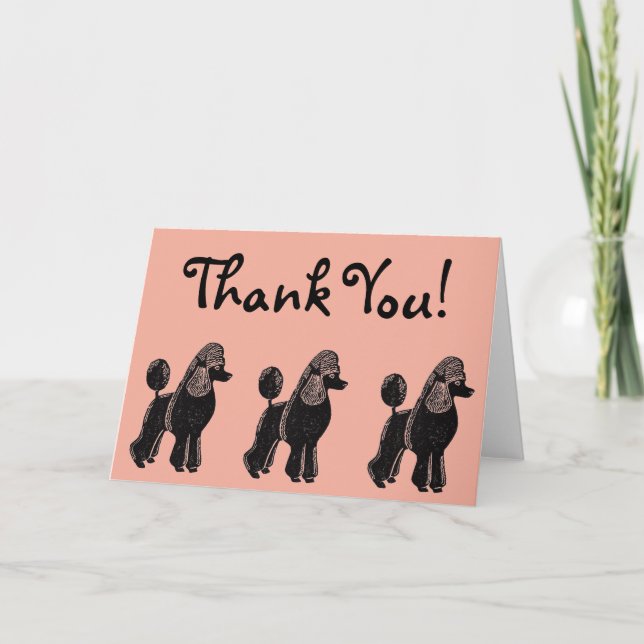 Standard Poodles Rosy Peach Thank You Card (Front)