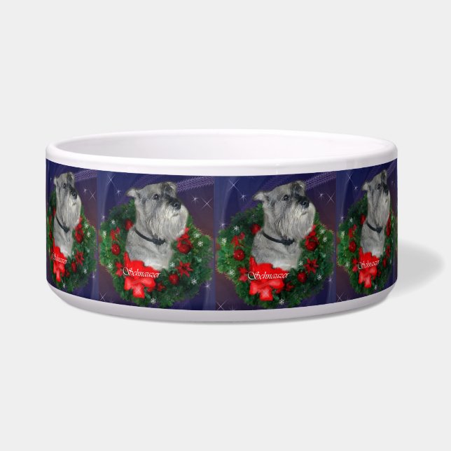 Standard Schnauzer Christmas Bowl (Front)