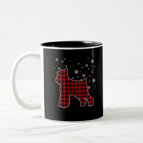 standard schnauzer Christmas Dog Buffalo Plaid Two_Tone Coffee Mug
