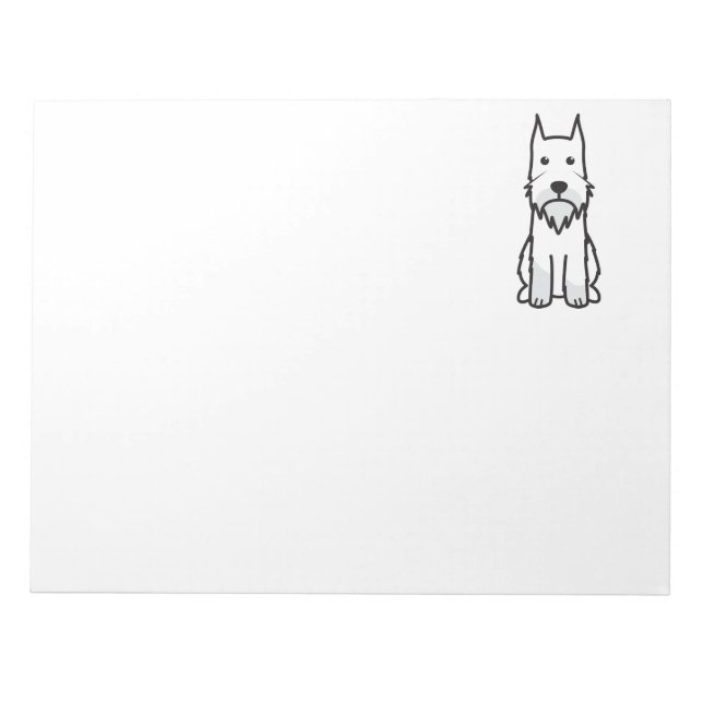 Standard Schnauzer Dog Cartoon Notepad (Front)