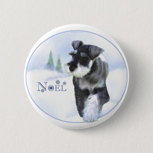 Standard Schnauzer Noel Button (Front)
