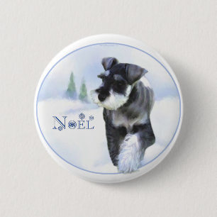 Standard Schnauzer Noel Button