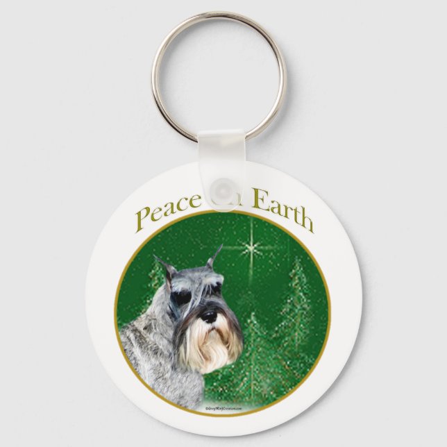 Standard Schnauzer Peace Keychain (Front)
