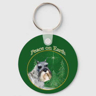 Standard Schnauzer Peace Keychain