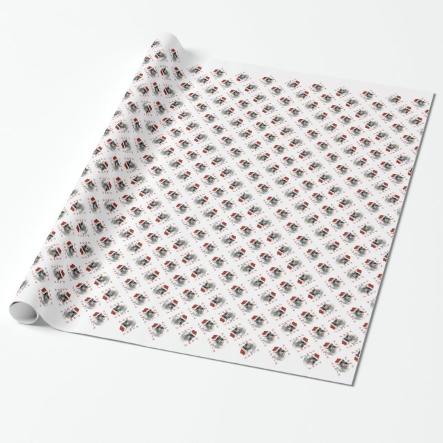 Standard Schnauzer Santa Paws Wrapping Paper (Unrolled)