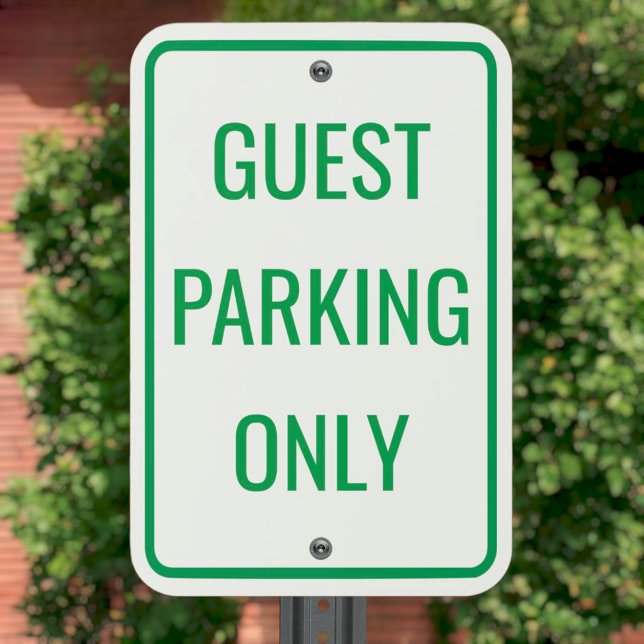 Standard Simple Green +White Guest Parking Only Metal Sign (Creator Uploaded)