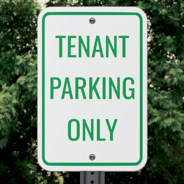 Standard Simple Green + White Tenant Parking Only Metal Sign (Creator Uploaded)