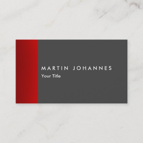 Standard size grey red professional business card