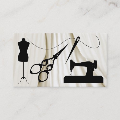 Standard Size Sewing  Fashion  Seamstress Business Card