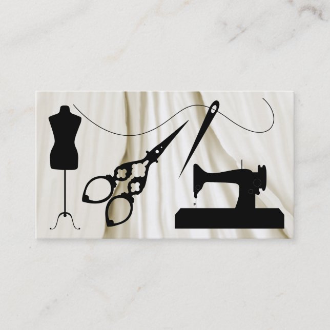 Standard Size Sewing / Fashion / Seamstress Business Card (Front)