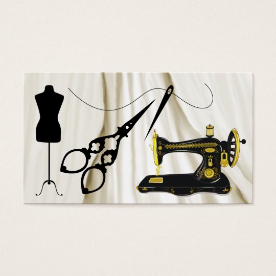 Standard Size Sewing Fashion Seamstress Business Card