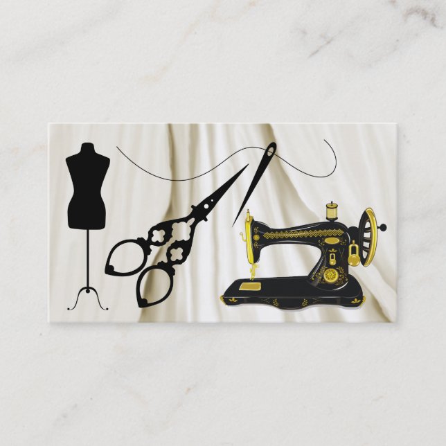 Standard Size Sewing / Fashion / Seamstress Business Card (Front)