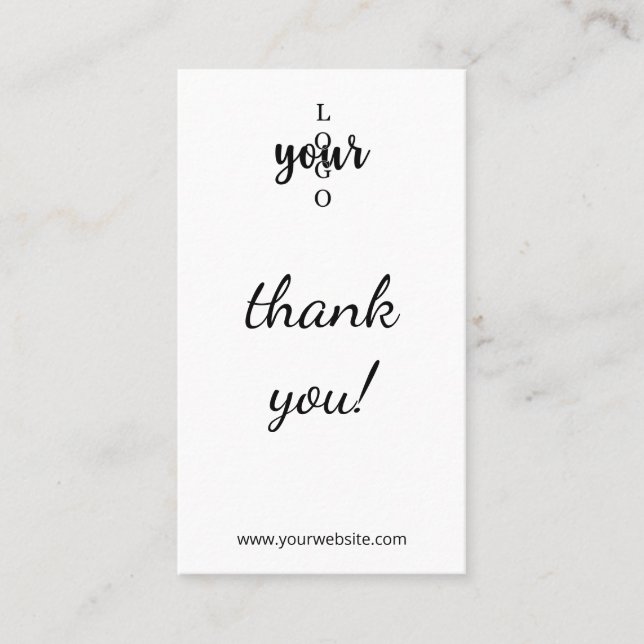 Standard Small Business Thank You Code Card (Front)