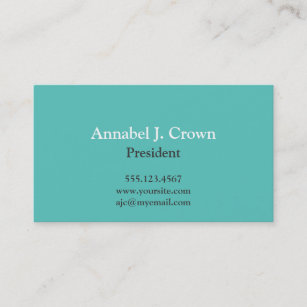 Standard solid teal company logo traditional business card