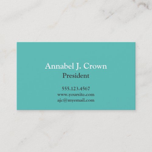Standard solid teal company logo traditional business card templates