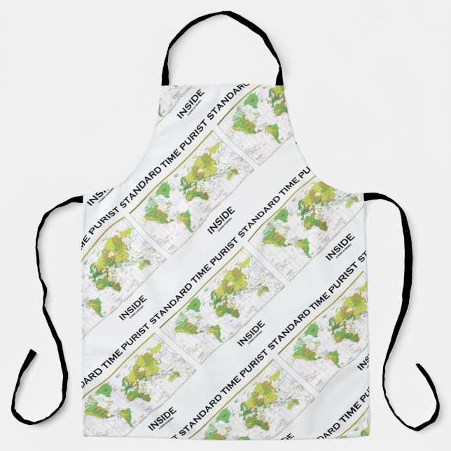 Standard Time Purist Inside Time Zones World Map Apron (Front)