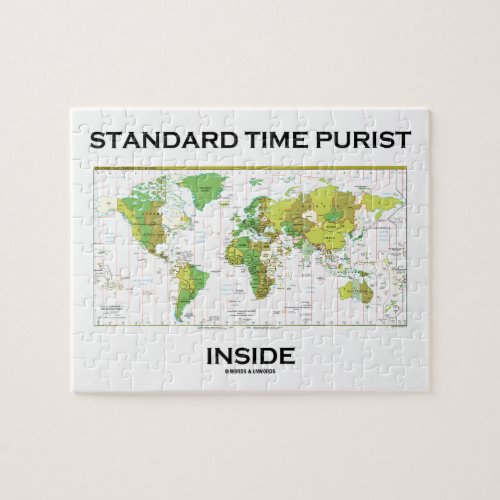 Standard Time Purist Inside Time Zones World Map Jigsaw Puzzle