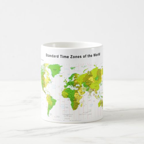 Standard Time Zones World Map 2013 Coffee Mug